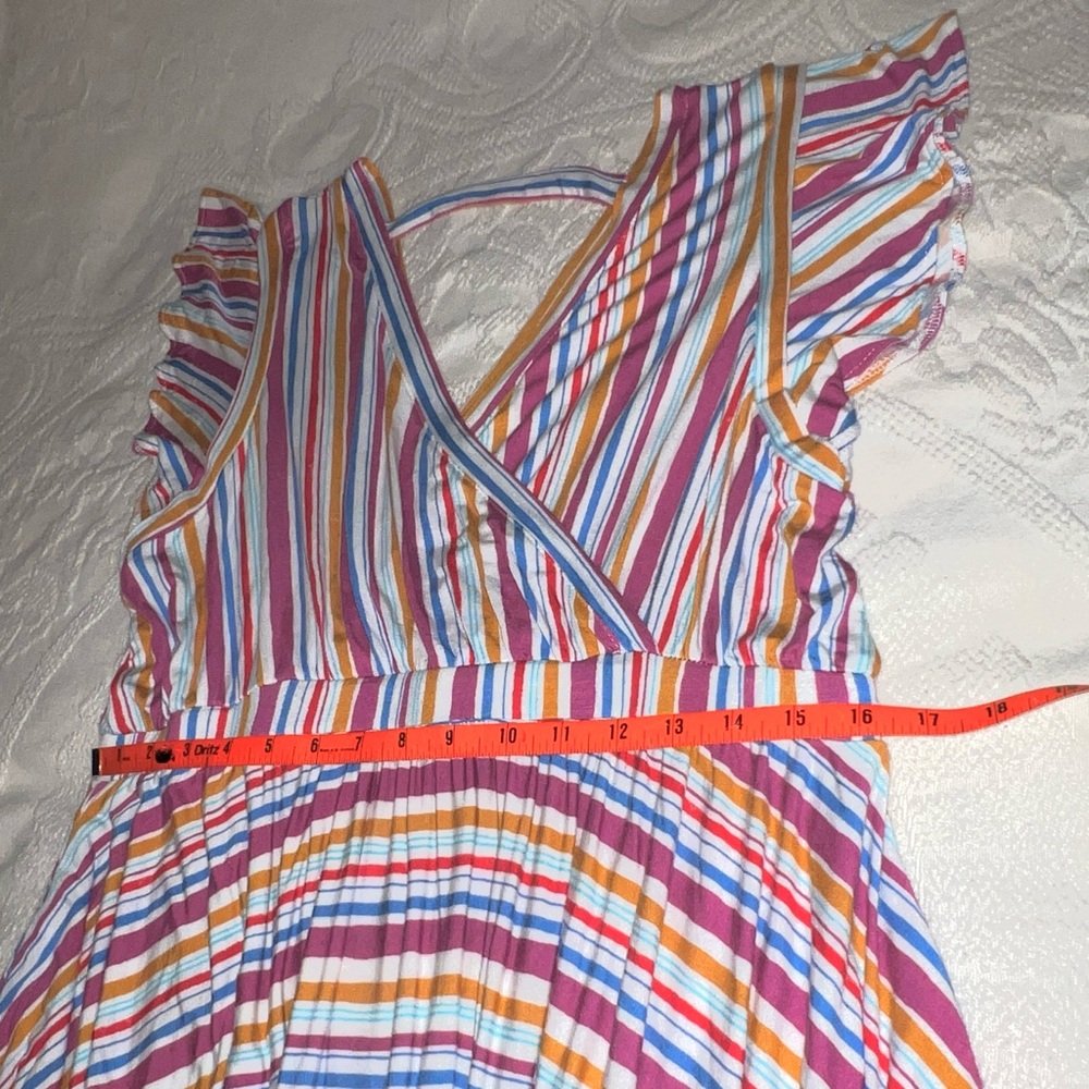 Modcloth Handkerchief Hemline Flutter Sleeve Stri… - image 5